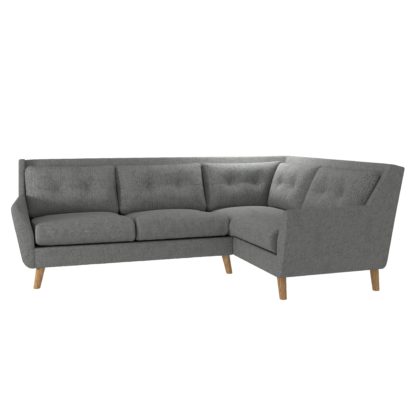 An Image of Halston Soft Marl Corner Sofa Blue