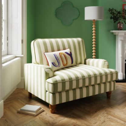 An Image of Beatrice Woven Stripe Snuggle Chair Woven Stripe Natural