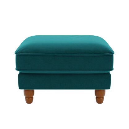 An Image of Beatrice Matte Velvet Footstool Brown