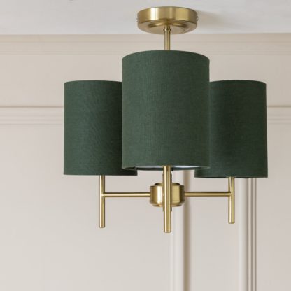 An Image of Argos Home Candelabra Steel Flush Ceiling Light - Green