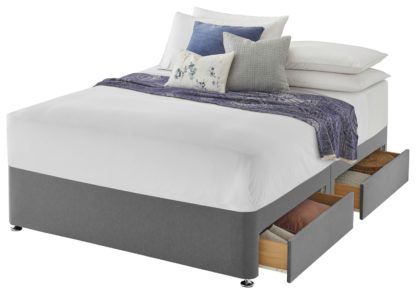 An Image of Silentnight Single 2 Drawer Divan Bed Base - Charcoal