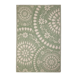 An Image of Fallen Fruits Lace Circles Outdoor Rug Grey