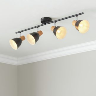 An Image of Camber Lighting Larren Metal 4 Light Spotlight Bar - Black