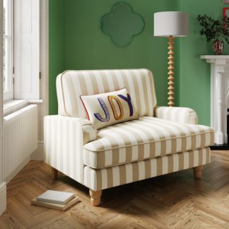 An Image of Beatrice Woven Stripe Snuggle Chair Woven Stripe Natural