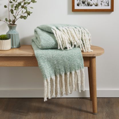 An Image of Dunelm Teal Blue Mohair Throw 130cm x 180cm Teal (Blue)