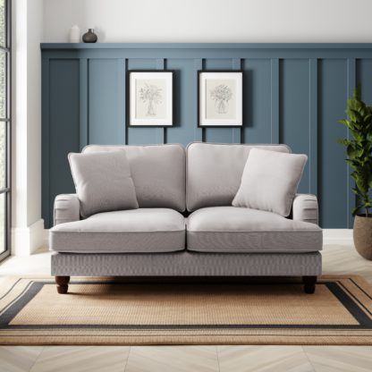 An Image of Beatrice Flatweave Grey 2 Seater Sofa Flatweave Grey