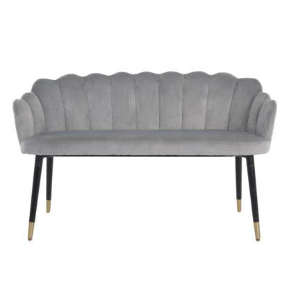 An Image of Vivian 2 Seater Dining Bench Seat, Velvet Black