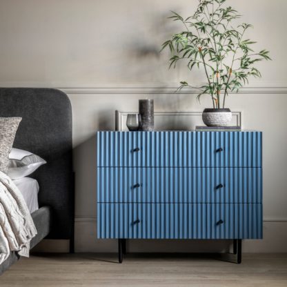 An Image of Baybridge 3 Drawer Chest Blue