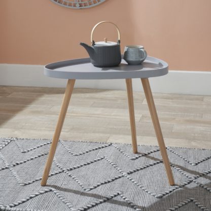 An Image of Clarice Teardrop Side Table Light Grey