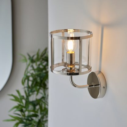 An Image of Vogue Beckett Industrial Wall Light Nickel