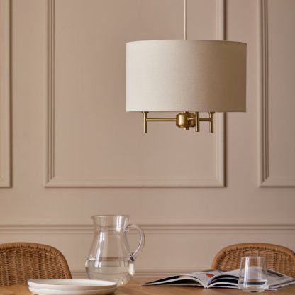 An Image of Argos Home Candelabra Steel Pendant Light - Brass & Natural