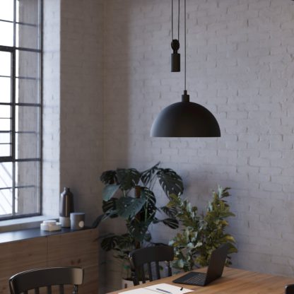 An Image of EGLO Winkworth Steel Pendant Light - Black