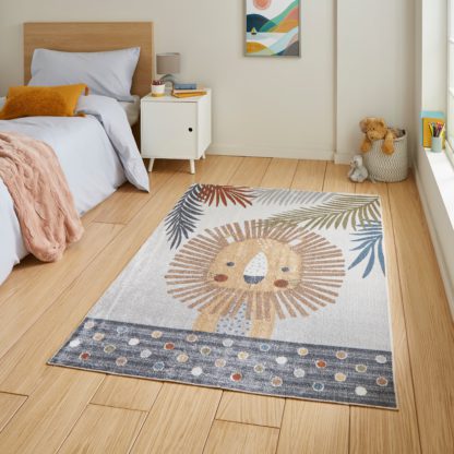 An Image of Vida Lion Washable Rug MultiColoured