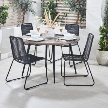 An Image of Pang 4 Seater Garden Dining Set Wasabi