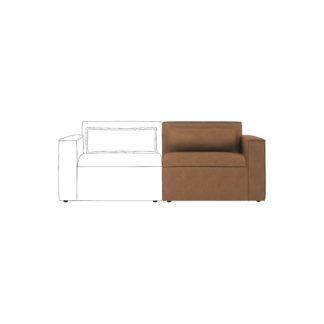 An Image of Modular Arne Faux Leather Right Hand Seat Distressed Faux Leather Tan