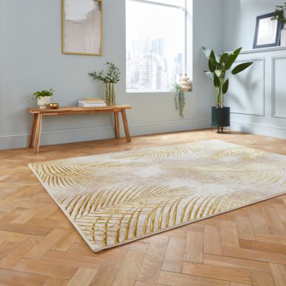 An Image of Creation Botanical Leaf Rug Grey