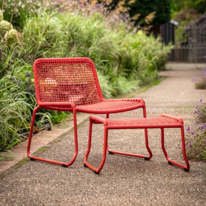 An Image of Lydden Lounge Chair with Footstool Black