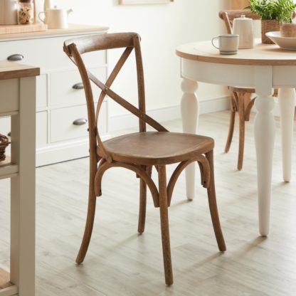 An Image of Emmie Dining Chair, Solid Oak Cream