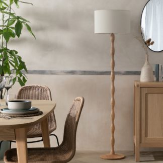 An Image of Habitat Bobbin Stick Floor Lamp - Natural