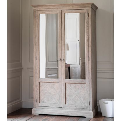 An Image of Modesto 2 Mirror Door Wardrobe Natural