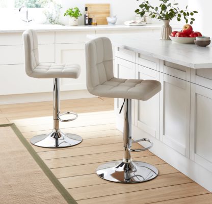 An Image of Jasmine Adjustable Height Swivel Bar Stool, White