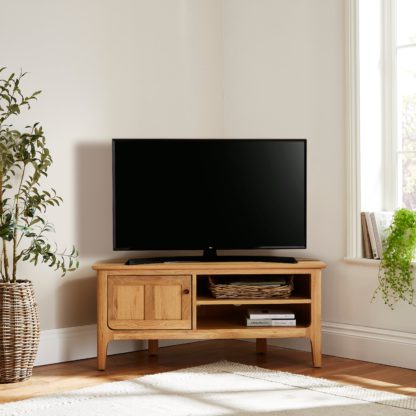 An Image of Walton Corner TV Unit for TVs up to 42" Light Oak