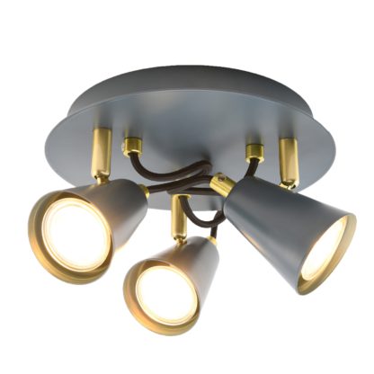 An Image of Erica 3 Lamp Spotlight Plate - Blue & Gold