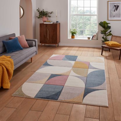 An Image of Matrix Geometric Rug MultiColoured