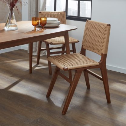 An Image of Cordella Dining Chair, Oak Dark Stained Wood