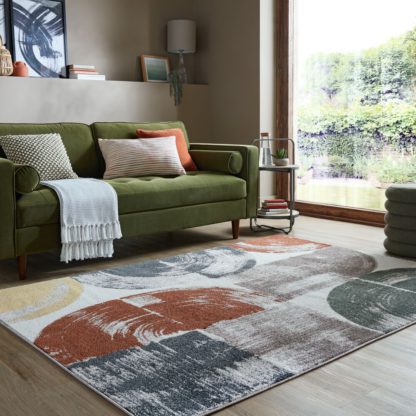 An Image of Geometric Shapes Rug Natural