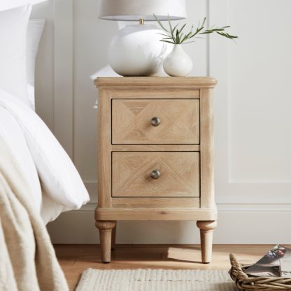 An Image of Boulton 2 Drawer Bedside Table Mid Stained Wood