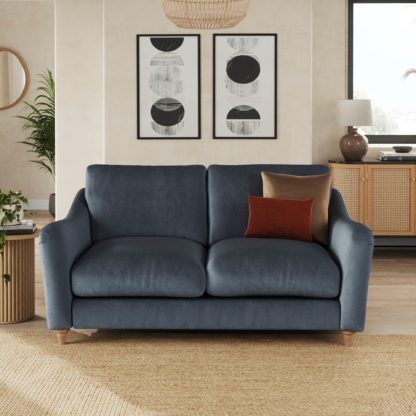 An Image of Hattie Matte Plush Velvet 2 Seater Sofa Matte Plush Velvet Olive