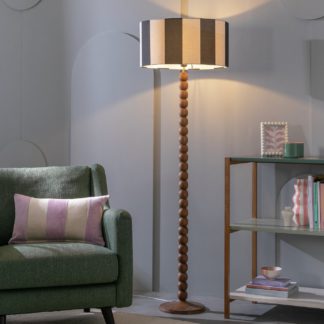 An Image of Habitat Bobbin Mango Wood Floor Lamp Base - Walnut