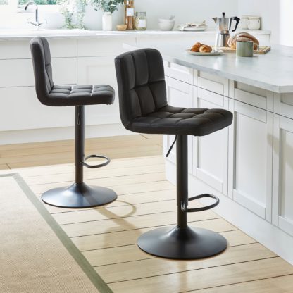 An Image of Jasmine Adjustable Height Swivel Bar Stool, White