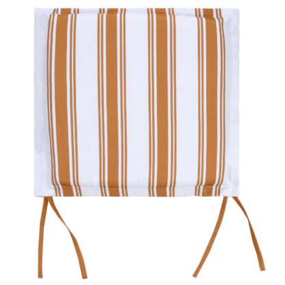 An Image of Orange Stripe Outdoor Garden Seat Pads - Pack of 2