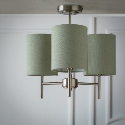 An Image of Argos Home Candelabra Steel Flush To Ceiling Light - Sage