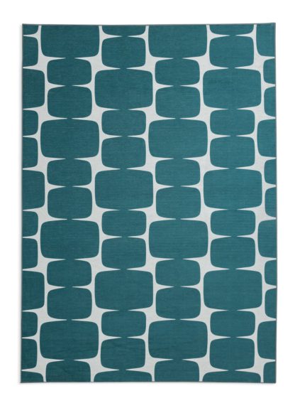 An Image of Habitat Scion Lohko Printed Rug - 120 x 170cm -Teal