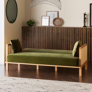 An Image of Lila Wicker Clic Clac Sofa Bed, Olive Olive