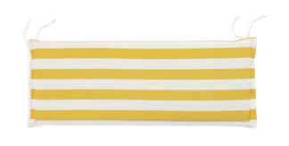 An Image of Habitat Stripe Garden Bench Cushion - Yellow