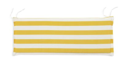 An Image of Habitat Stripe Garden Bench Cushion - Yellow