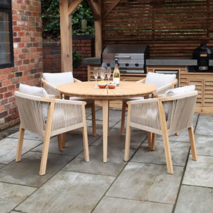 An Image of Roma 4 Seater Dining Set with 4 Roma Chairs Natural