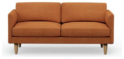 An Image of Hutch Fabric Curve Arm 3 Seater Sofa - Oat