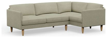 An Image of Hutch Slim Fabric Curve Arm 5 Seater Corner Sofa - Rust