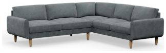 An Image of Hutch Velvet Round Arm 6 Seater Corner Sofa - Slate Grey