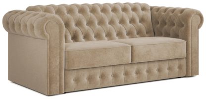 An Image of Jay-Be Chesterfield Fabric 3 Seater Sofa Bed - Light Grey