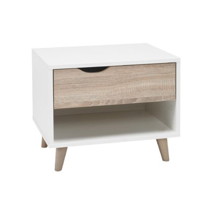 An Image of Stockholm 1 Drawer Bedside Cabinet White