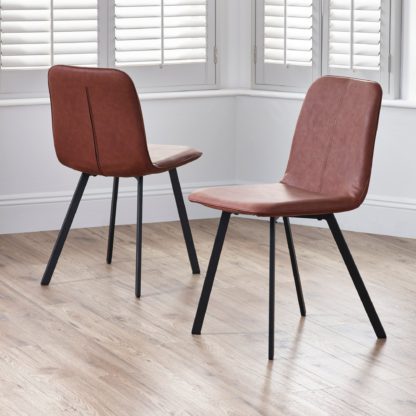 An Image of Goya Set Of 2 Dining Chairs Brown