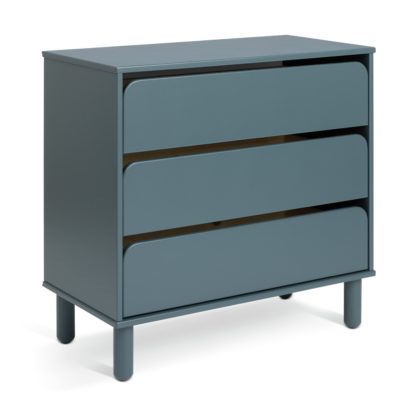 An Image of Habitat 60 Alba 3 Drawer Chest - Dark Teal