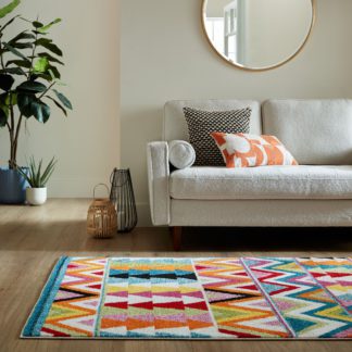 An Image of Elin Geometric Rug MultiColoured