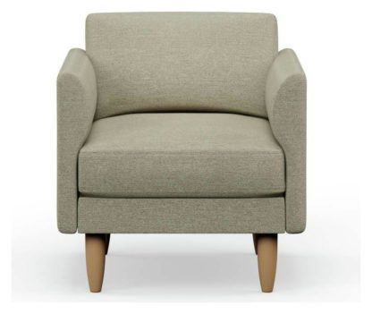 An Image of Hutch Fabric Curve Arm Armchair - Oat